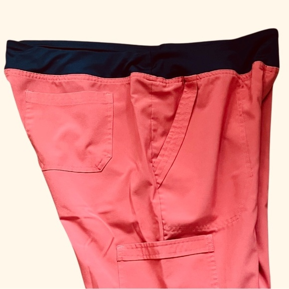 Easy Stretch by Butter Soft medical scrub pants M coral split hem pockets - Picture 7 of 14